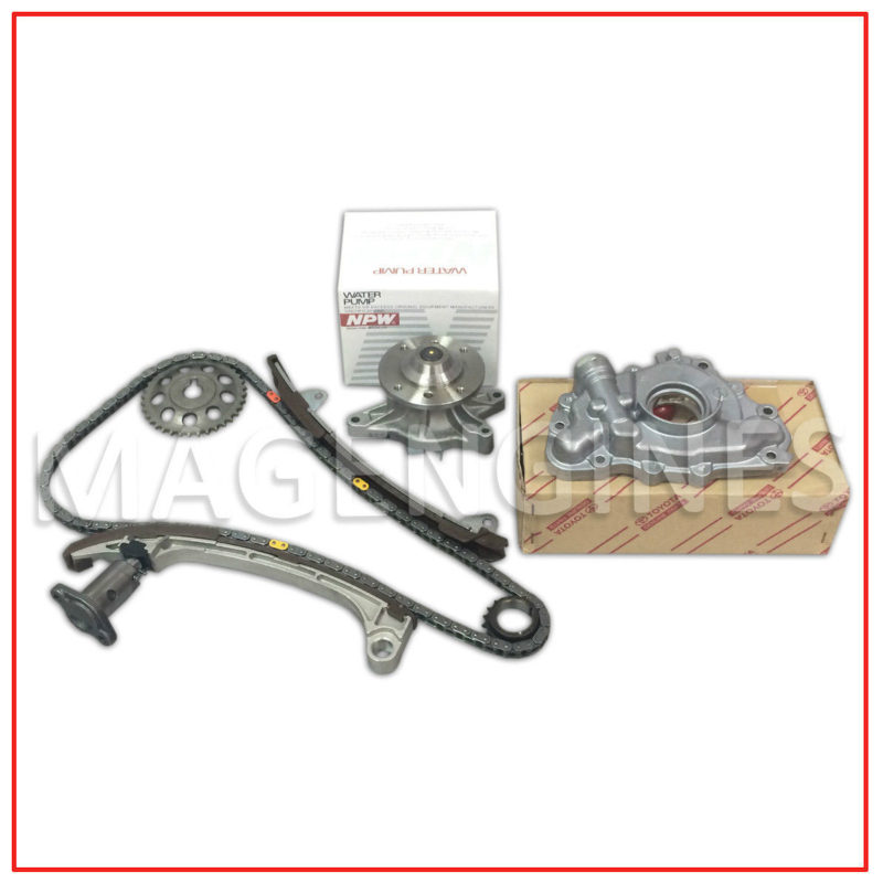CCIYU New Oil Pump Water Pump Timing Chain Kit Compatible with 2000-2005 Toyota Celica 2000-2008 Toyota Corolla 