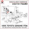 22214-7A680 TOYOTA GENUINE THROTTLE BODY THERMOSTAT 222147A680
