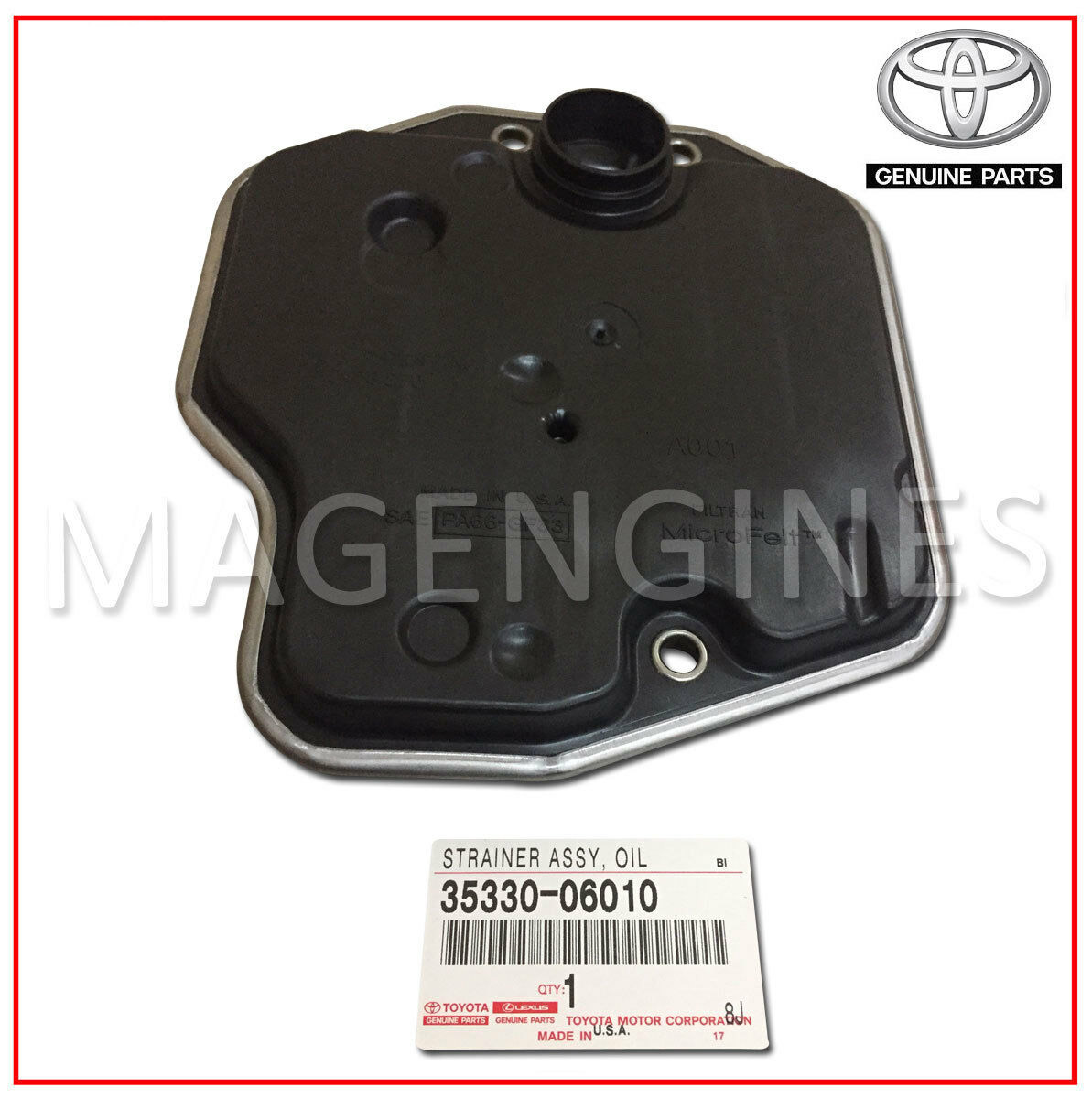 Details about   Transmission Oil Strainer w/ O-Ring & Gasket Kit For Lexus Toyota 3533006010 New