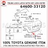 64600-33120 TOYOTA GENUINE TRUNK LOCK LATCH WITH KEY LESS ENTRY 6460033120