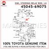45045-69075 TOYOTA GENUINE END SUB-ASSY, STEERING RELAY ROD, LH 4504569075