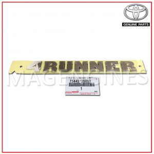 75445-35050 TOYOTA GENUINE LUGGAGE COMPARTMENT DOOR NAME PLATE.1