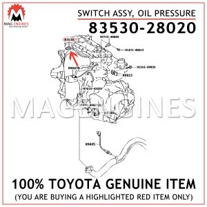83530-28020 TOYOTA GENUINE SWITCH ASSY, OIL PRESSURE (FOR ENGINE) 8353028020