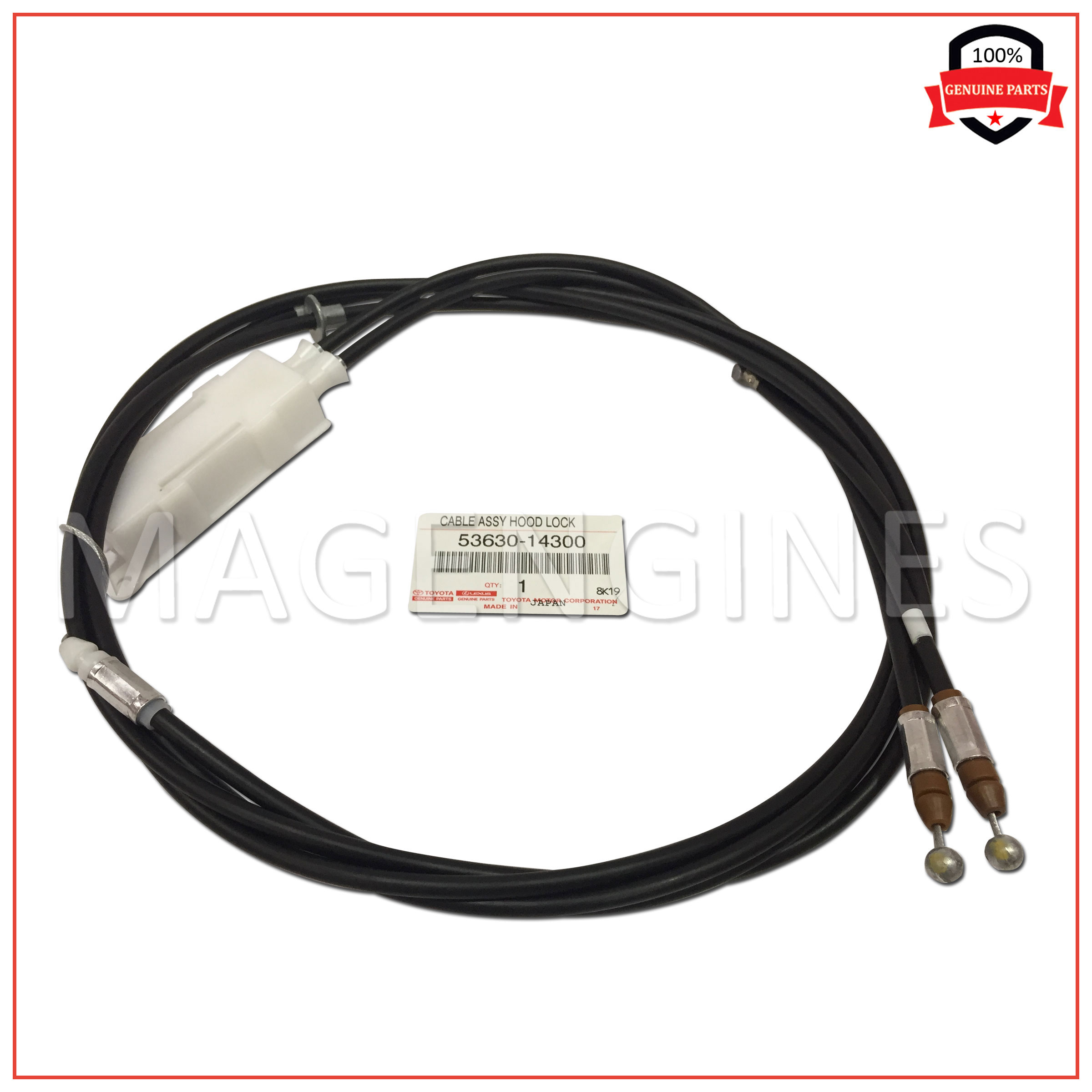 53630-14300 Toyota 93-98 Supra Genuine OEM New Hood Lock Control Release Cable