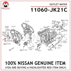 11060-JK21C-NISSAN-GENUINE-INFINITI-OUTLET-WATER-11060JK21C