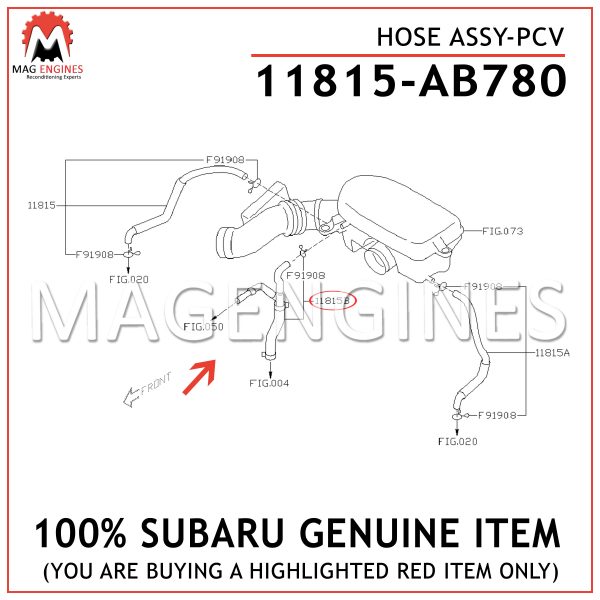 11815-AB780-SUBARU-GENUINE-HOSE-ASSY-PCV-11815AB780