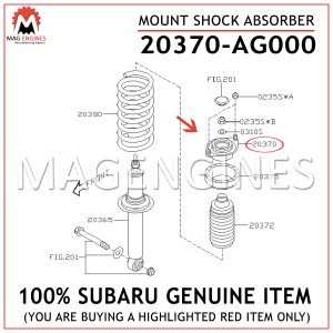 20370-AG000-SUBARU-GENUINE-MOUNT-SHOCK-ABS-20370AG000