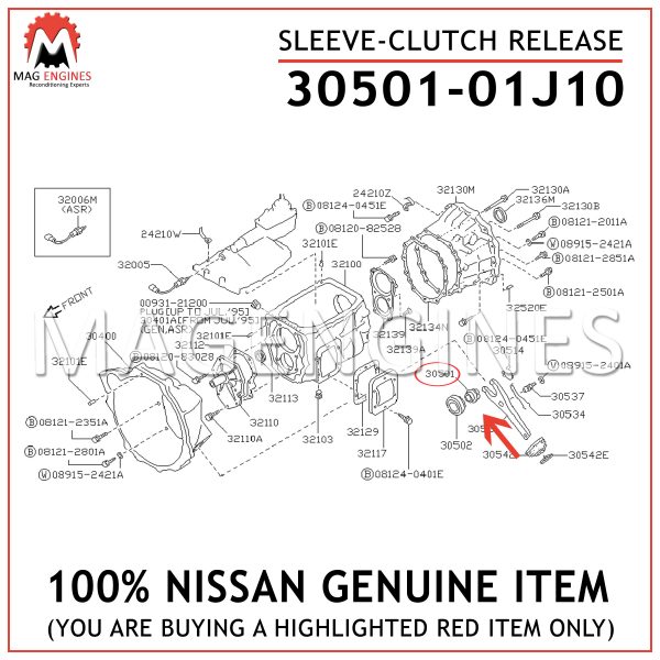 30501-01J10-NISSAN-GENUINE-SLEEVE-CLUTCH-RELEASE-3050101J10