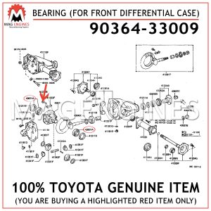 90364-33009 TOYOTA GENUINE BEARING (FOR FRONT DIFFERENTIAL CASE) 9036433009
