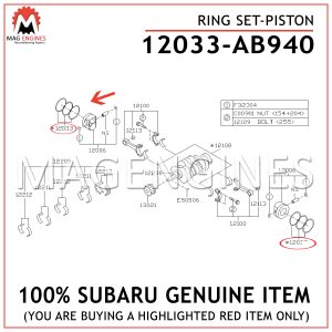 12033-AB940-SUBARU-GENUINE-RING-SET-PISTON-12033AB940