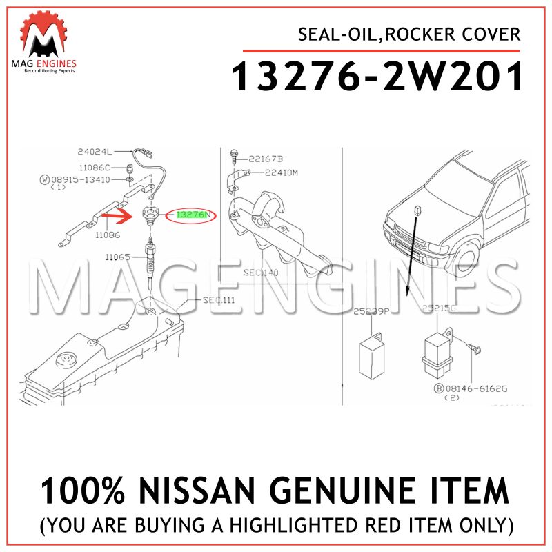 132762W201 Genuine Nissan SEAL-OIL,ROCKER COVER 13276-2W201
