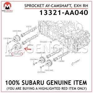 13321-AA040-SUBARU-GENUINE-SPROCKET-AY-CAMSHAFT,-EXH-RH-13321AA040
