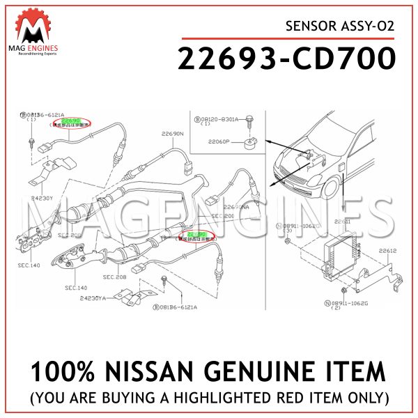 22693-CD700-NISSAN-GENUINE-SENSOR-ASSY-O2-22693CD700