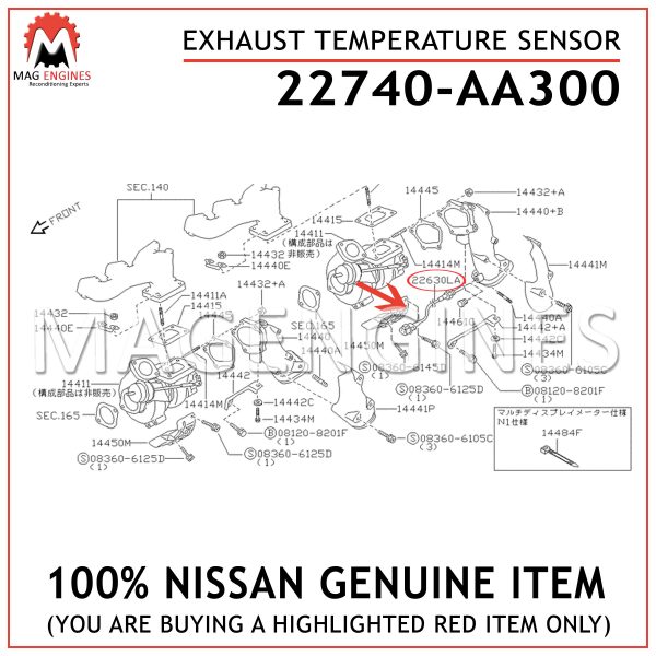 22740-AA300-NISSAN-GENUINE-EXHAUST-TEMPERATURE-SENSOR-22740AA300