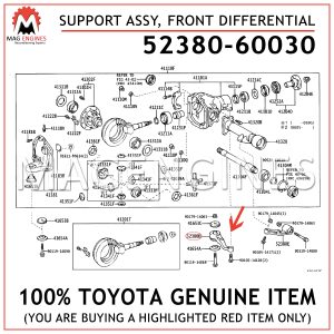 52380-60030 TOYOTA GENUINE SUPPORT ASSY, FRONT DIFFERENTIAL 5238060030