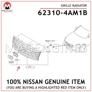 62310-4AM1B-NISSAN-GENUINE-GRILLE-RADIATOR-623104AM1B