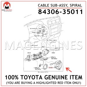 84306-35011 TOYOTA GENUINE CABLE SUB-ASSY, SPIRAL 8430635011