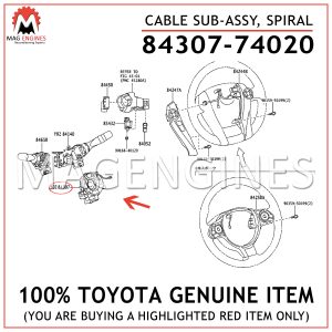84307-74020 TOYOTA GENUINE CABLE SUB-ASSY, SPIRAL 8430774020
