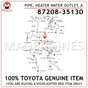 87208-35130 TOYOTA GENUINE PIPE, HEATER WATER OUTLET, A 8720835130