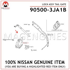 90500-3JA1B-NISSAN-GENUINE-LOCK-&-REMOTE-CONTROL-ASSY-BACK-DOOR-905003JA1B