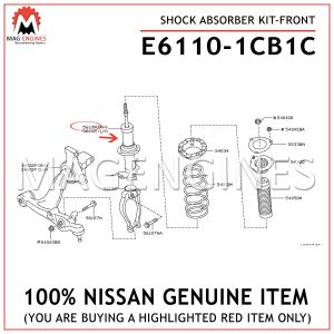 E6110-1CB1C-NISSAN-GENUINE-SHOCK-ABSORBER-KIT-FRONT-E61101CB1C