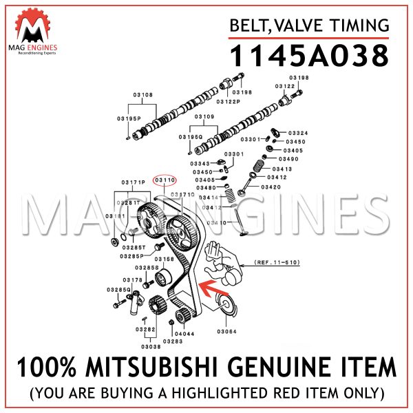 1145A038 MITSUBISHI GENUINE BELT,VALVE TIMING