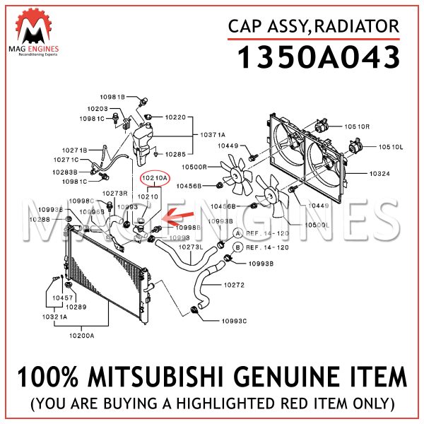 1350A043-MITSUBISHI-GENUINE-CAP-ASSY,RADIATOR