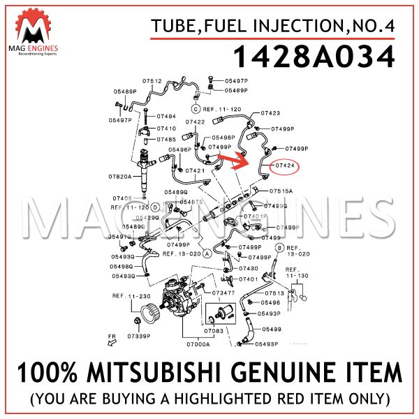 1428A034-MITSUBISHI-GENUINE-TUBE,FUEL-INJECTION,NO.4