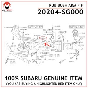 20204-SG000-SUBARU-GENUINE-RUB-BUSH-ARM-F-F-20204SG000