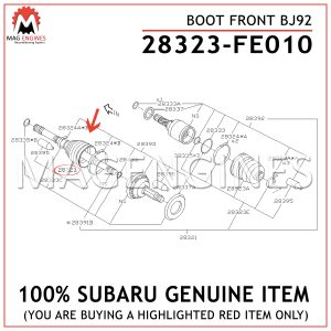 28323-FE010-SUBARU-GENUINE-BOOT-F-28323FE010