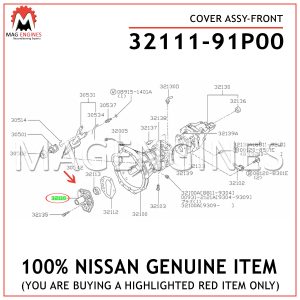 32111-91P00-NISSAN-GENUINE-COVER-ASSY-FRONT-3211191P00