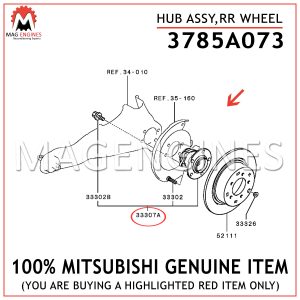 3785A073-MITSUBISHI-GENUINE-WHEEL-HUB-ASSY