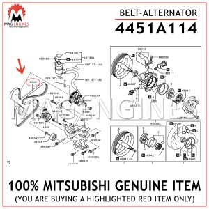 4451A114-MITSUBISHI-GENUINE-BELT-ALTERNATOR