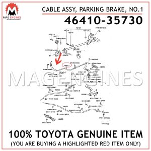 46410-35730 TOYOTA GENUINE CABLE ASSY, PARKING BRAKE, NO.1 4641-35730
