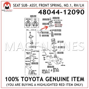 48044-12090 TOYOTA GENUINE SEAT SUB- ASSY, FRONT SPRING, NO.1, RH/LH 4804412090