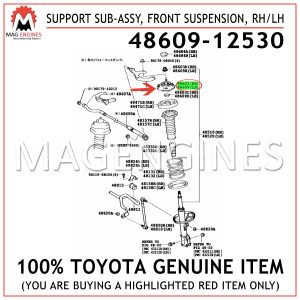 4860912530 Genuine Toyota SUPPORT SUB-ASSY FRONT SUSPENSION RH/LH 48609-12530