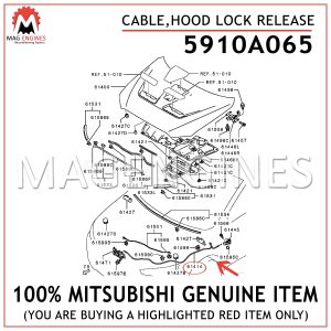 5910A065-MITSUBISHI-GENUINE-CABLE,-HOOD-LOCK-RELEASE