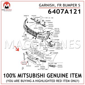 6407A121-MITSUBISHI-GENUINE-GARNISH,-FR-BUMPER-S