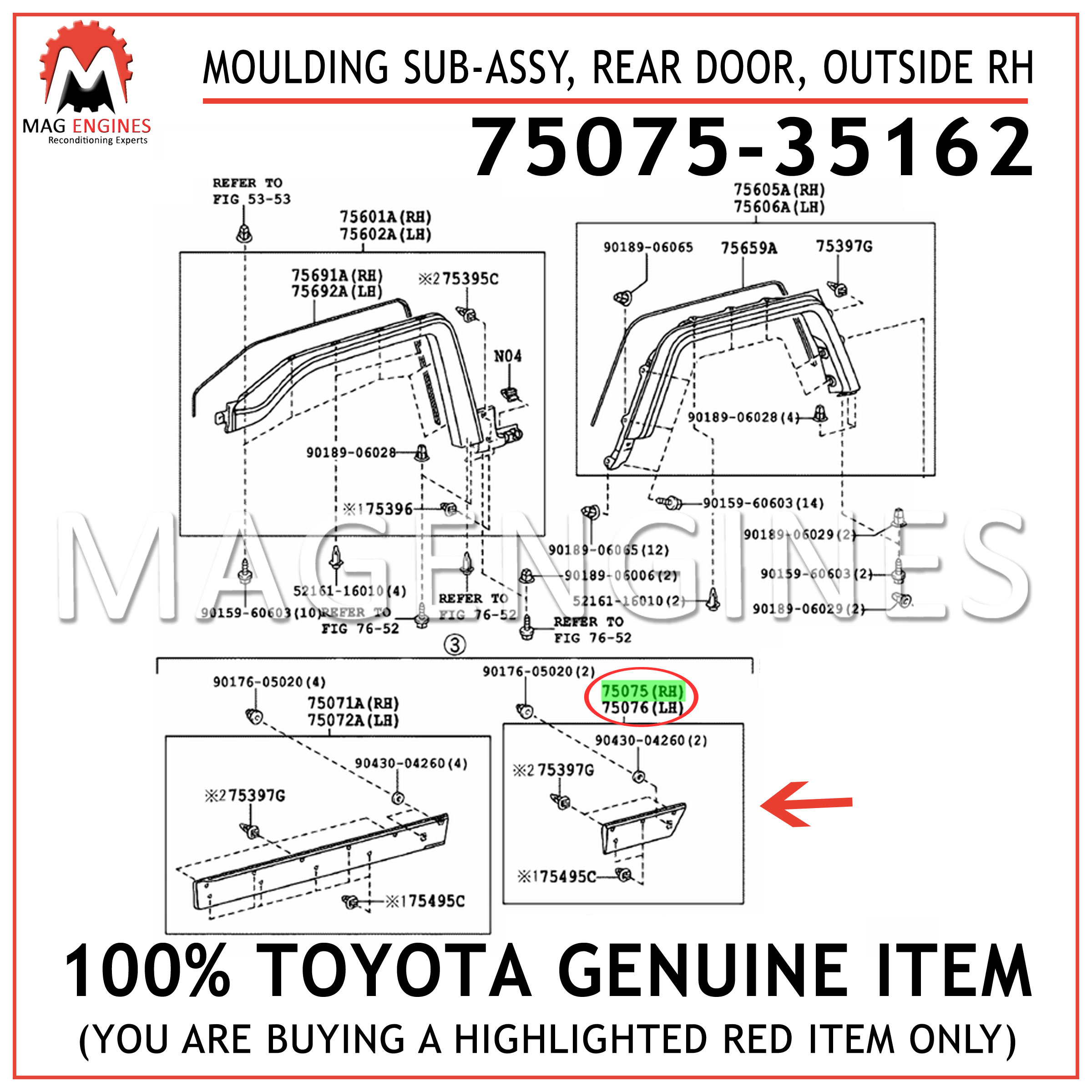 Genuine Toyota 67640-0C210-C3 Door Trim Board 