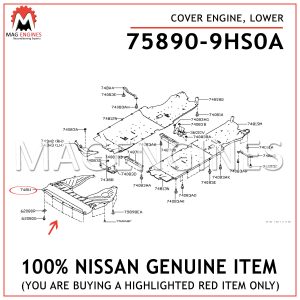 75890-9HS0A-NISSAN-GENUINE-COVER-ENGINE,-LOWER-758909HS0A