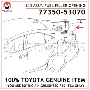 77350-53070 TOYOTA GENUINE LID ASSY, FUEL FILLER OPENING 7735053070