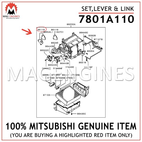 7801A110 MITSUBISHI GENUINE SET,LEVER & LINK