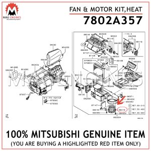 7802A357-MITSUBISHI-GENUINE-FAN-&-MOTOR-KIT,HEAT