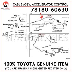 78180-60630 TOYOTA GENUINE CABLE ASSY, ACCELERATOR CONTROL 7818060630