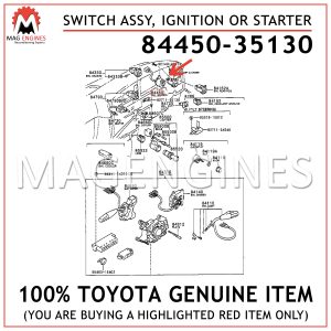 84450-35130 TOYOTA GENUINE SWITCH ASSY, IGNITION OR STARTER 8445035130