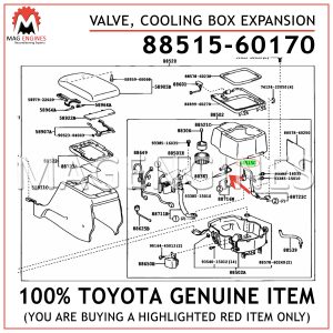88515-60170 TOYOTA GENUINE VALVE, COOLING BOX EXPANSION 8851560170