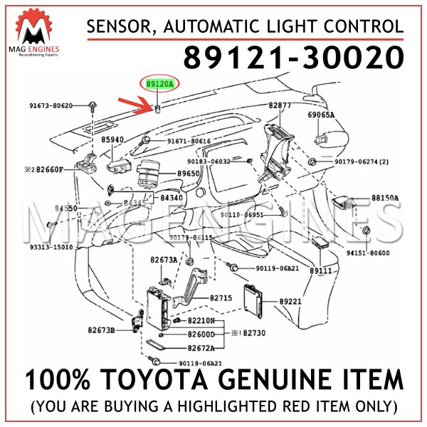 89121-30020 TOYOTA GENUINE SENSOR, AUTOMATIC LIGHT CONTROL 8912130020