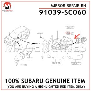 91039-SC060-SUBARU-GENUINE-MIRROR-REPAIR-RH-91039SC060