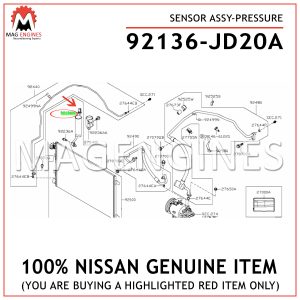 92136-JD20A-NISSAN-GENUINE-SENSOR-ASSY-PRESSURE-92136JD20A