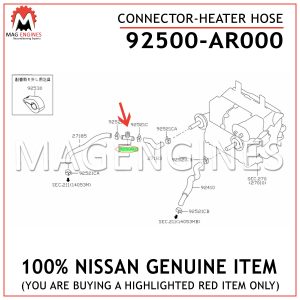 92500-AR000-NISSAN-GENUINE-CONNECTOR-HEATER-HOSE-92500AR000